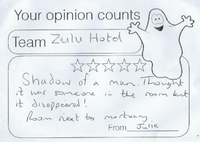 Guest feedback from German underground hospital ghost hunt